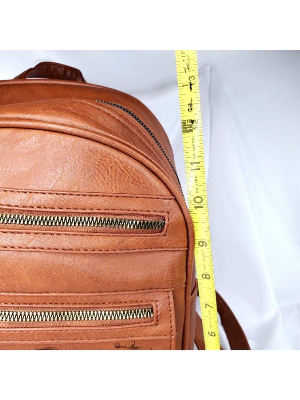 White Mountain Womens Tan Brown Faux Leather Backpack With Floral Embroidery NWT - Picture 7 of 9